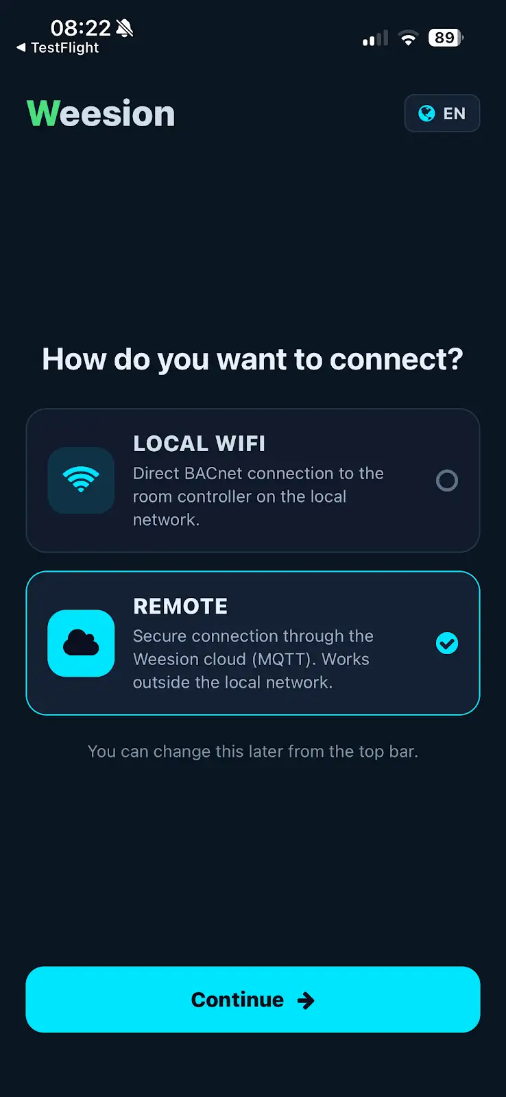 Choose your connection